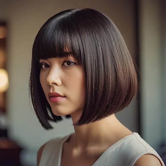 asymmetrical lob haircut