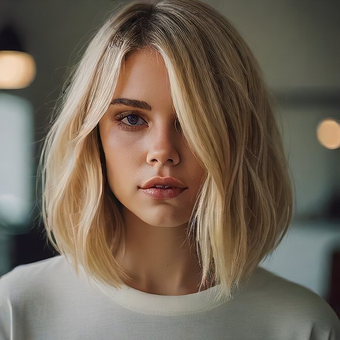 blonde lob haircut