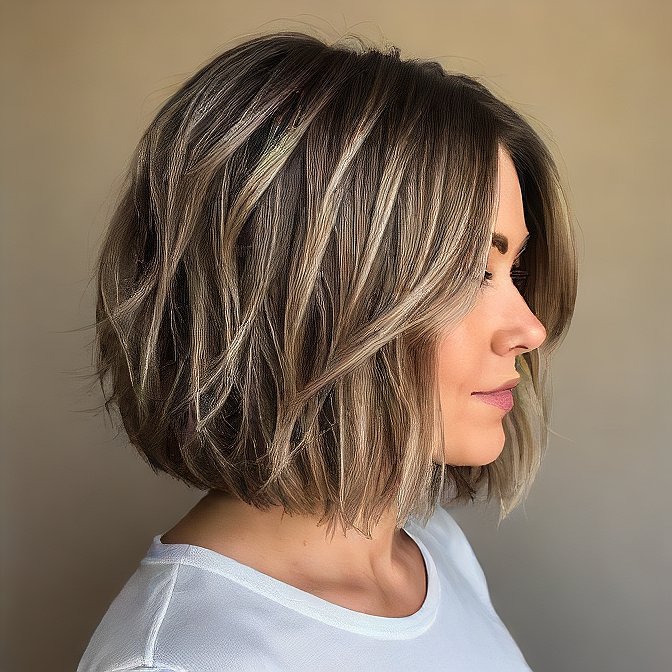 textured lob haircut
