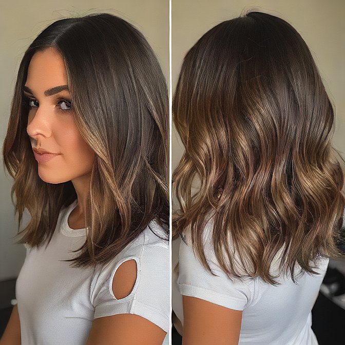 wavy lob haircut