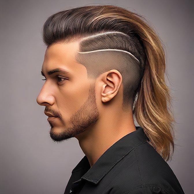 Burst Fade Mullet